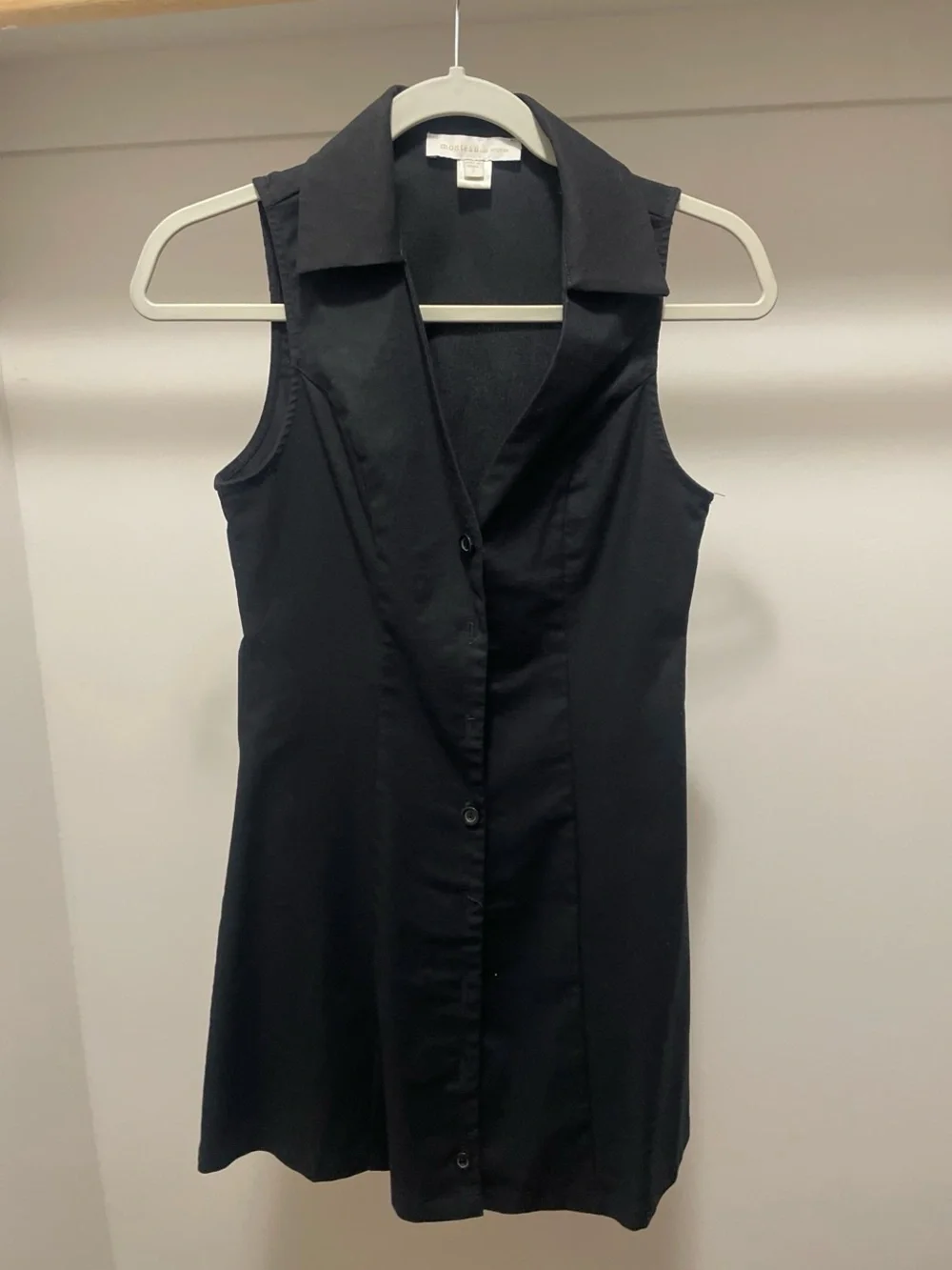Sleeveless Black Shirt Dress